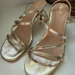 Gold Strappy Women's Sandals